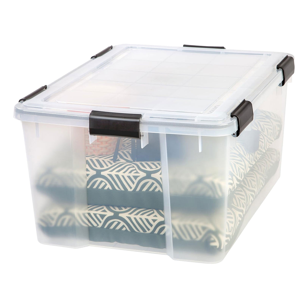 IRIS USA 63 Qt Storage Plastic Gasket Box w/Tight Latching Lids, 2pk (Open Box)