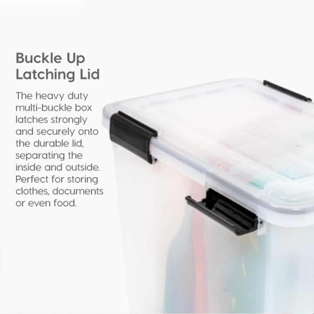 IRIS USA 74 Qt Storage Bins Plastic Gasket Box w/Latching Lids, 2pk (Open Box)
