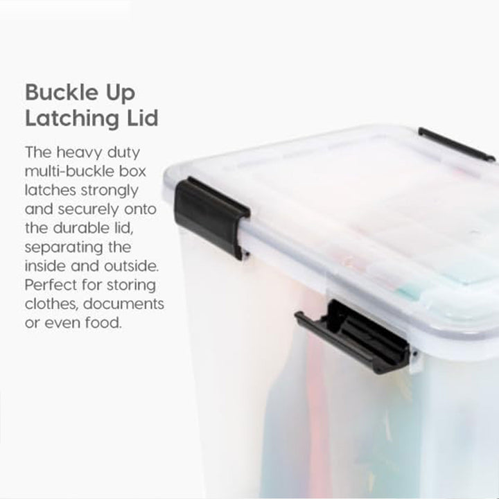 IRIS USA 74 Qt Storage Bins Plastic Gasket Box w/Latching Lids, 2pk (Open Box)