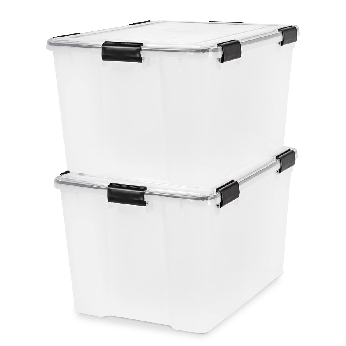 IRIS USA 4 Pack 74 Qt Storage Bins Plastic Gasket Box with Tight Latching Lids