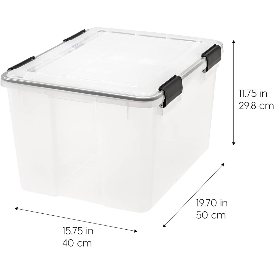 IRIS USA 47 Qt Storage Bins Plastic Gasket Box with Tight Latching Lids, 2 Pack