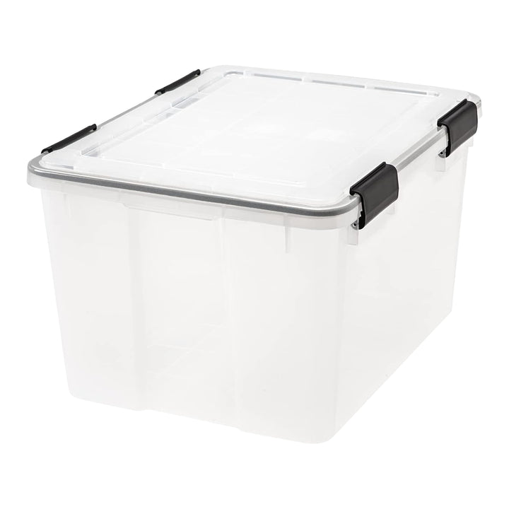 IRIS USA 47 Qt Storage Bins Plastic Gasket Box with Tight Latching Lids, 2 Pack