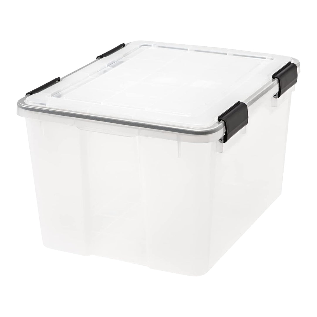 IRIS USA 47 Qt Storage Bins Plastic Gasket Box w/ Latching Lids, 2 Pk(Open Box)
