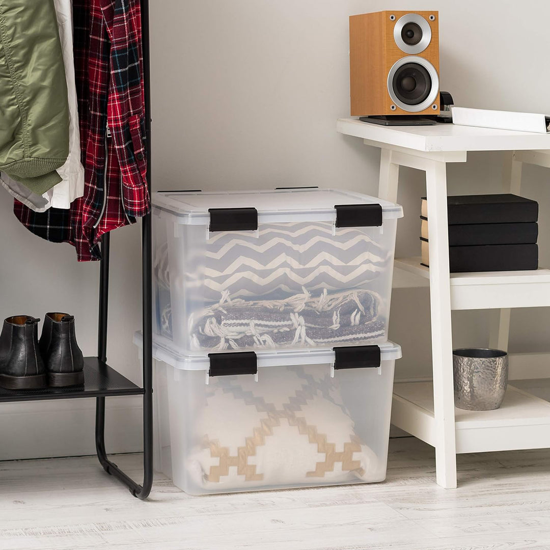 IRIS USA 47 Qt Storage Bins Plastic Gasket Box w/ Latching Lids, 2 Pk(Open Box)