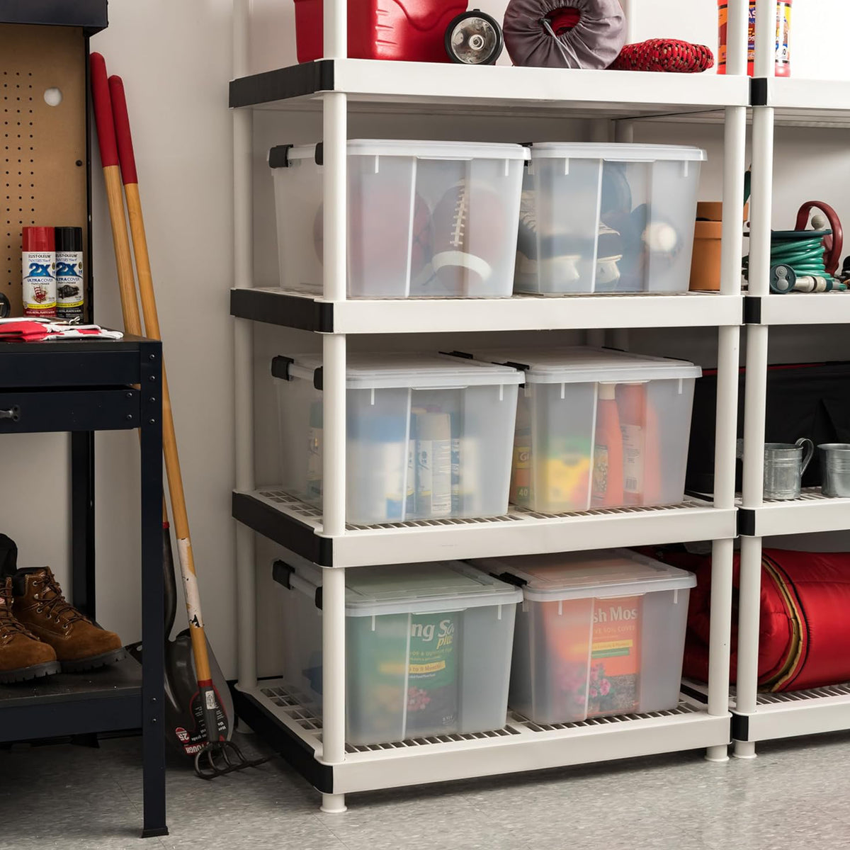 IRIS USA 47 Qt Storage Bins Plastic Gasket Box w/ Latching Lids, 2 Pk(Open Box) - VMInnovations