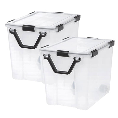 IRIS USA 4 Pack 103 Qt Storage Bins Plastic Gasket Box with Tight Latching Lids
