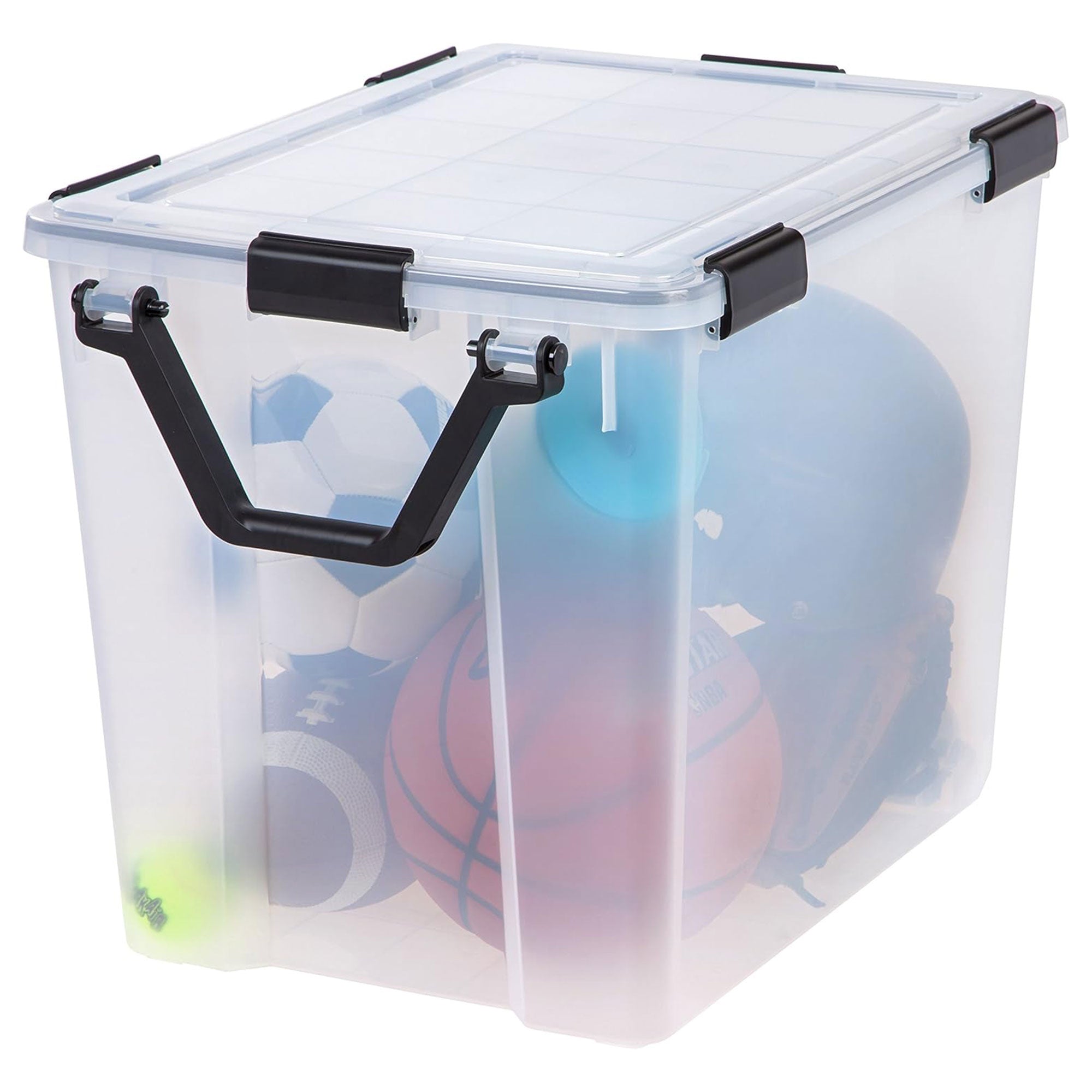 IRIS USA 4 Pack 103 Qt Storage Bins Plastic Gasket Box with Tight Latching Lids