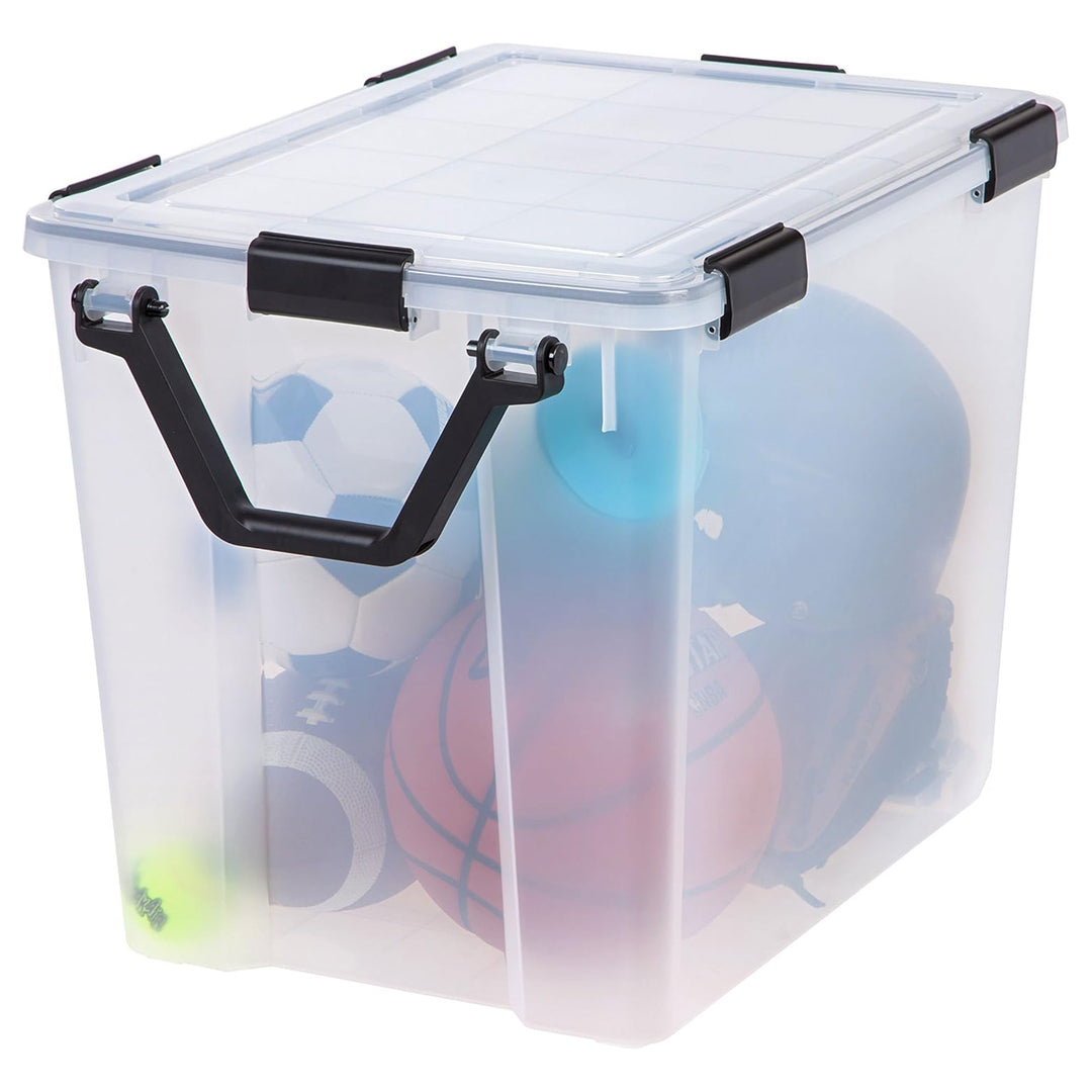IRIS USA 103 Qt Bins Plastic Gasket Box w/Tight Latching Lids, 2pk (Open Box)