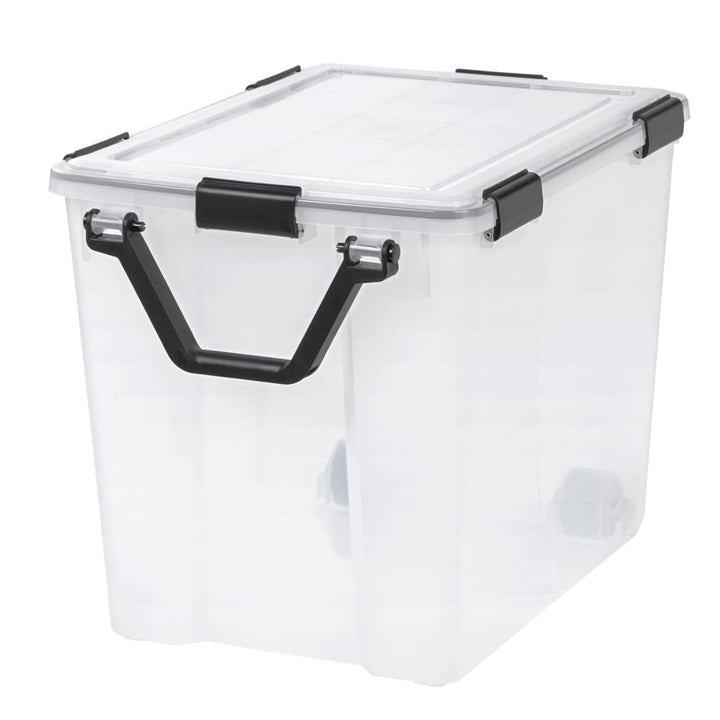 IRIS USA 103 Qt Bins Plastic Gasket Box w/Tight Latching Lids, 2pk (Open Box)
