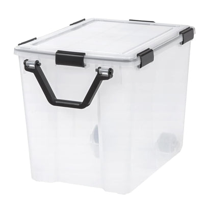 IRIS USA 4 Pack 103 Qt Storage Bins Plastic Gasket Box with Tight Latching Lids - VMInnovations