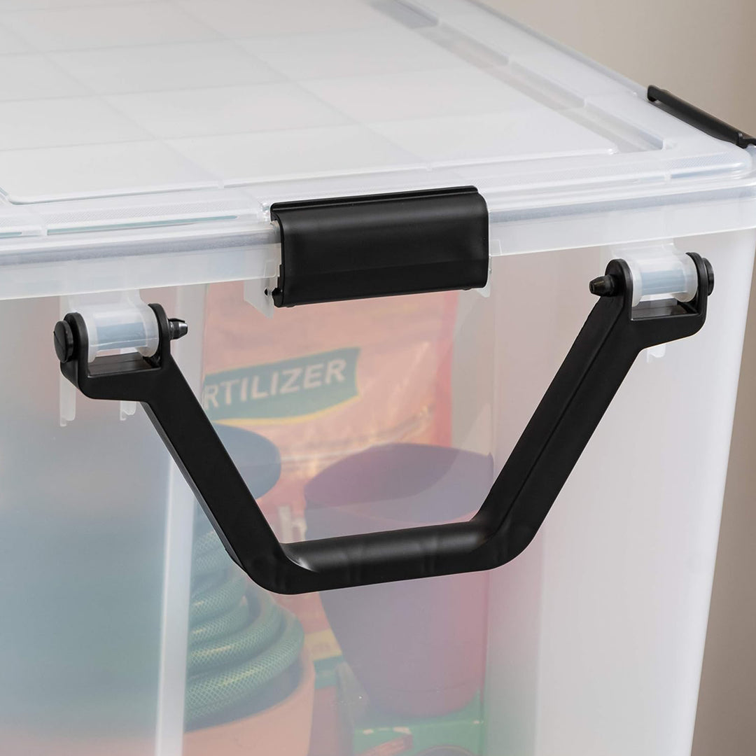 IRIS USA 103 Qt Bins Plastic Gasket Box w/Tight Latching Lids, 2pk (Open Box)