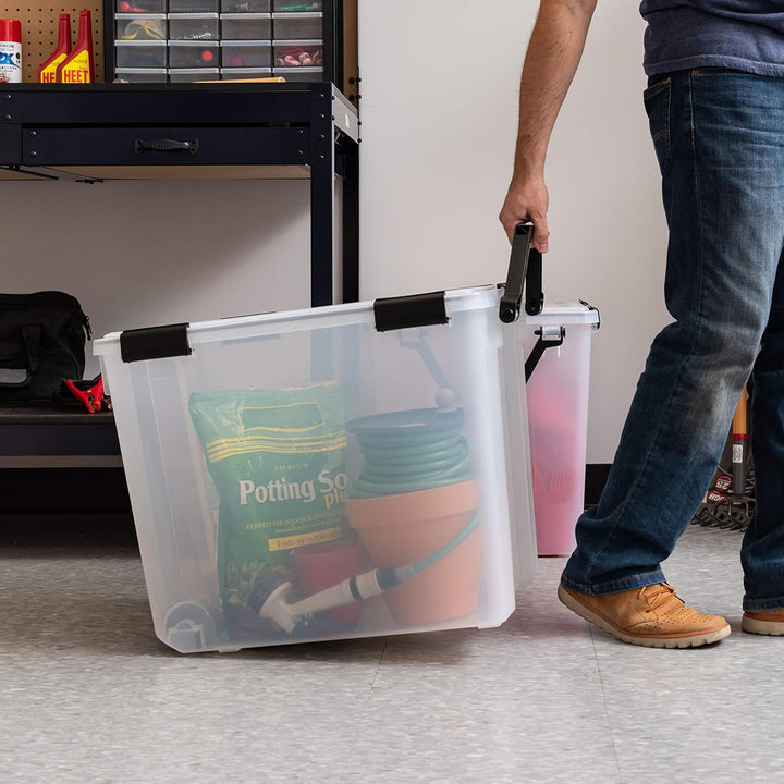 IRIS USA 103 Qt Bins Plastic Gasket Box w/Tight Latching Lids, 2pk (Open Box) - VMInnovations