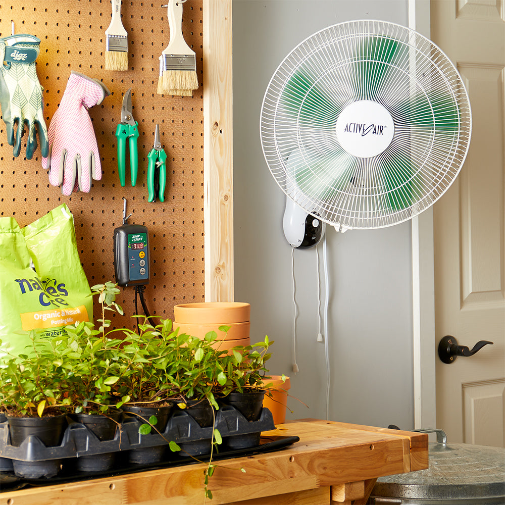 Hydrofarm Active Air 16 Inch 3-Speed Mountable Oscillating Hydroponic Grow Fan