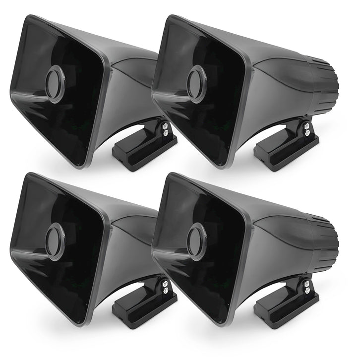 Pyle 6" PA Horn Speaker for Indoor/Outdoor Use, 50W Peak Power, Black, 4 Pack