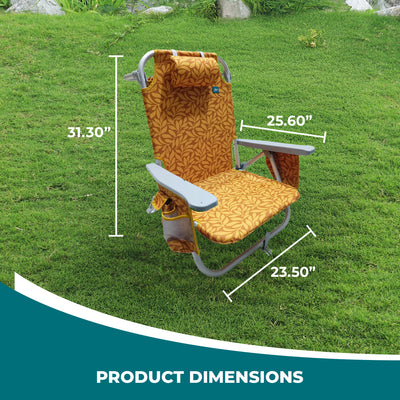 Bliss Hammocks Folding Beach Chair Recliner with Detachable Cooler, (Used) - VMInnovations