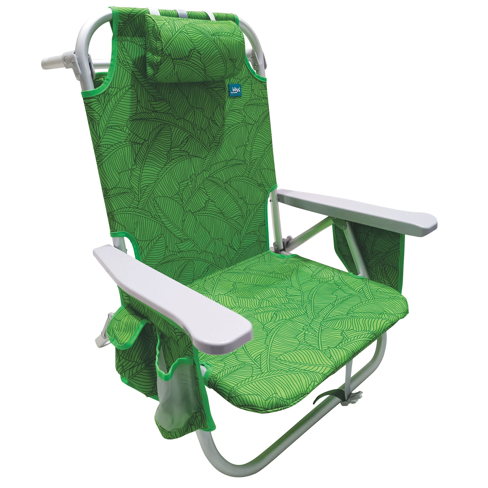 Bliss Hammocks Folding Beach Chair Recliner w/ Detachable Cooler (Open Box) - VMInnovations