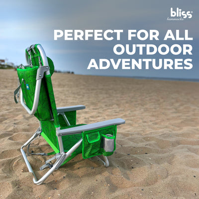 Bliss Hammocks Folding Beach Chair Recliner w/ Detachable Cooler (Open Box) - VMInnovations