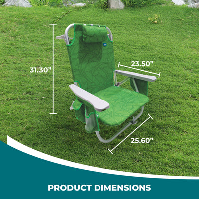 Bliss Hammocks Folding Beach Chair Recliner w/ Detachable Cooler (Open Box) - VMInnovations