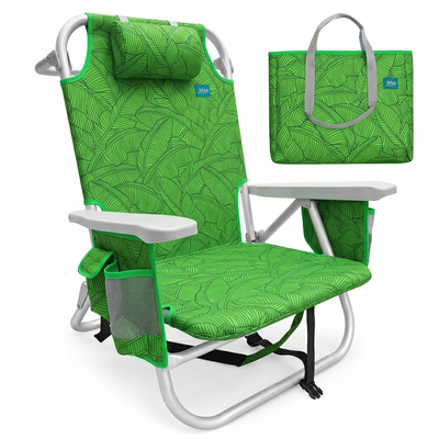 Bliss Hammocks Folding Beach Chair Recliner w/ Detachable Cooler (Open Box) - VMInnovations