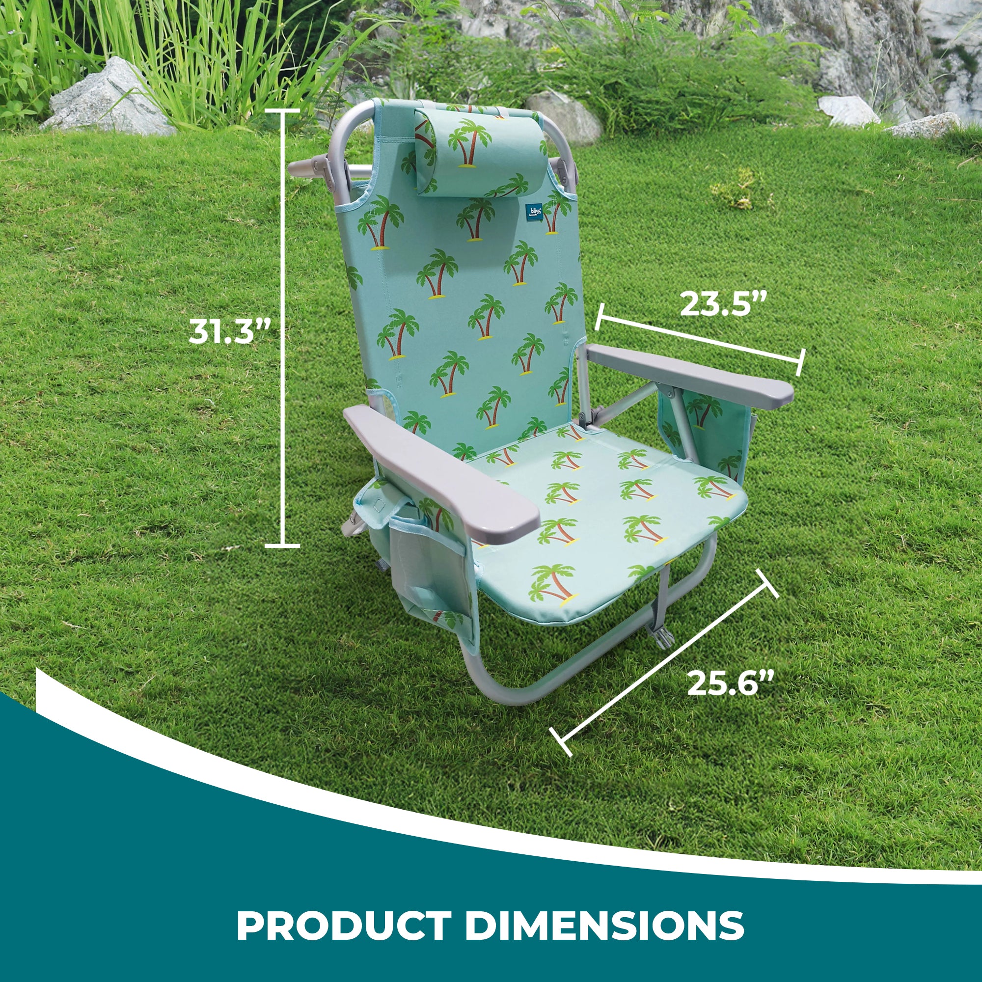 Bliss Hammocks Folding Beach Chair Recliner with Detachable Cooler (Open Box) - VMInnovations