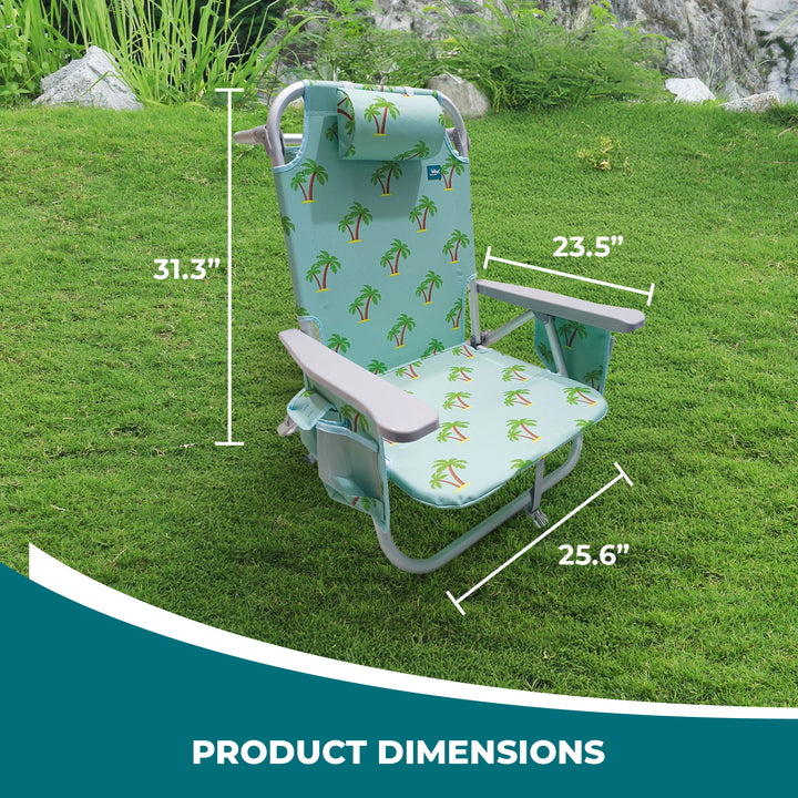 Bliss Hammocks Folding Beach Chair Recliner with Detachable Cooler (Open Box)