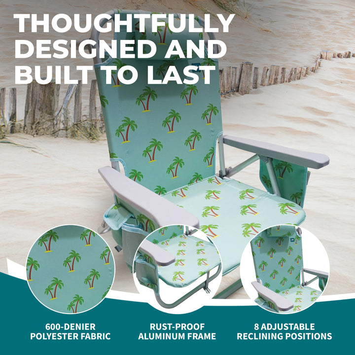 Bliss Hammocks Folding Beach Chair Recliner with Detachable Cooler (Open Box)