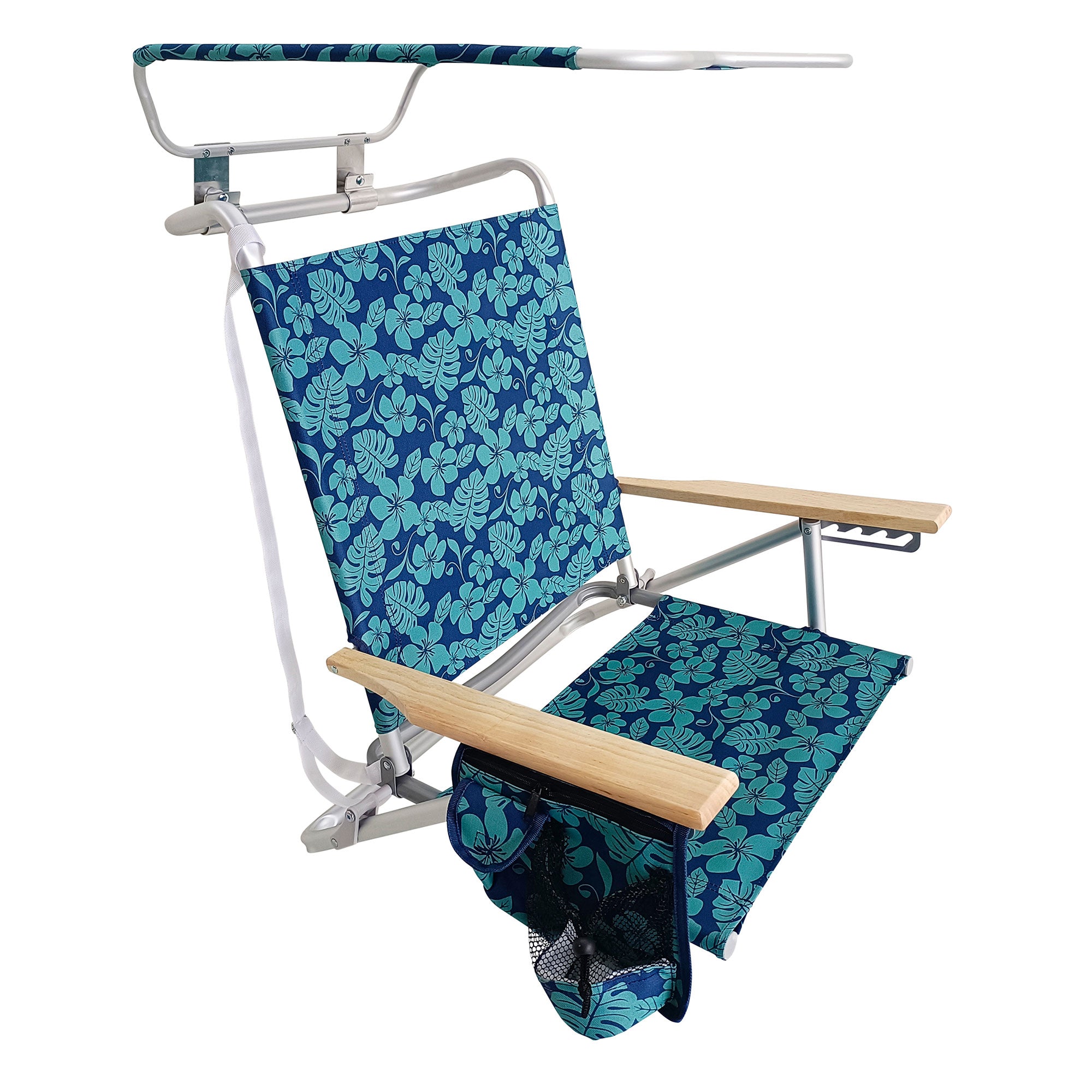 Bliss Hammocks Folding Beach Chair, Backpack Recliner with Canopy (Open Box) - VMInnovations