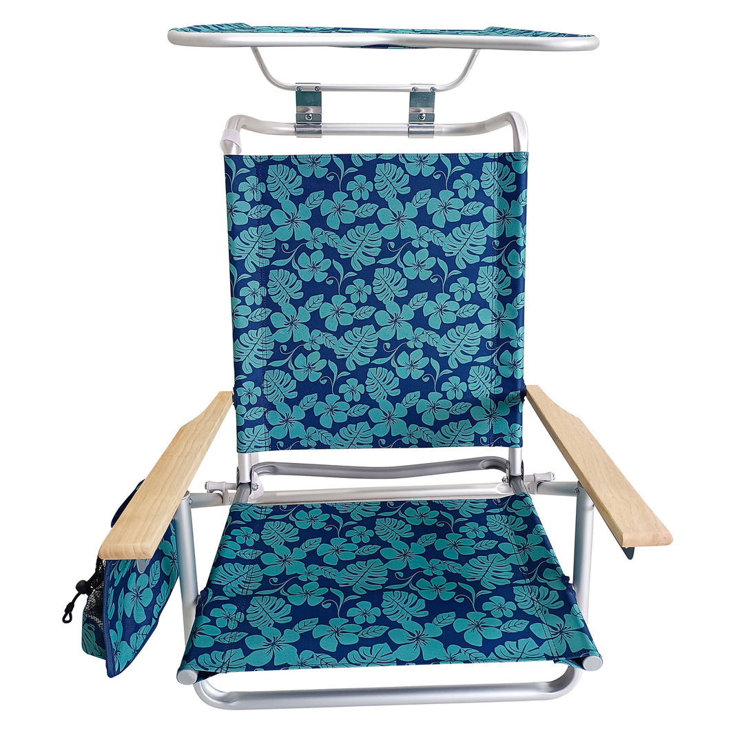 Bliss Hammocks Folding Beach Chair, Backpack Recliner with Canopy (Open Box)