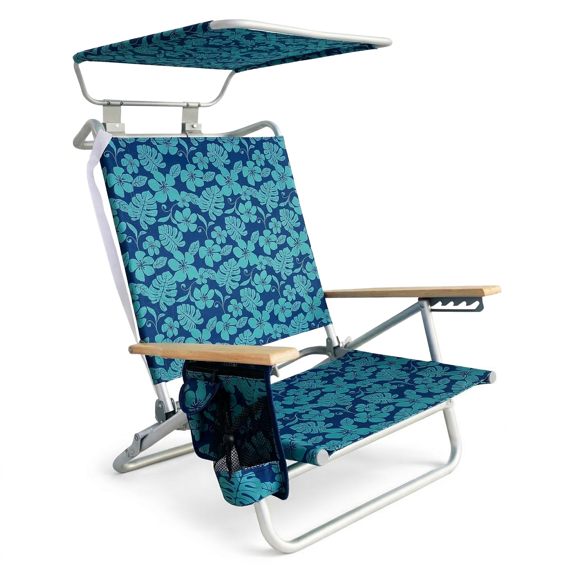 Bliss Hammocks Folding Beach Chair, Backpack Recliner with Canopy (Open Box) - VMInnovations
