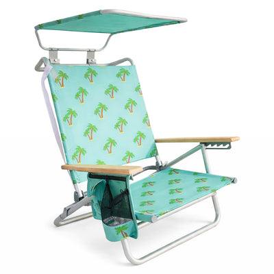 Bliss Hammocks Folding Beach Chair, Backpack Recliner with Canopy, (Used) - VMInnovations