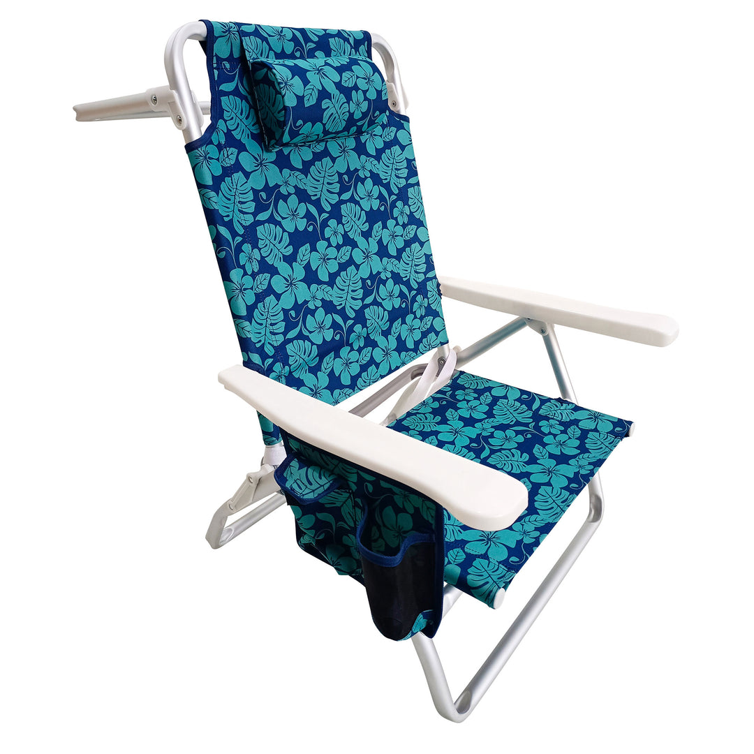 Bliss Hammocks Folding Beach Chair, Backpack Recliner with Towel Rack (Open Box)