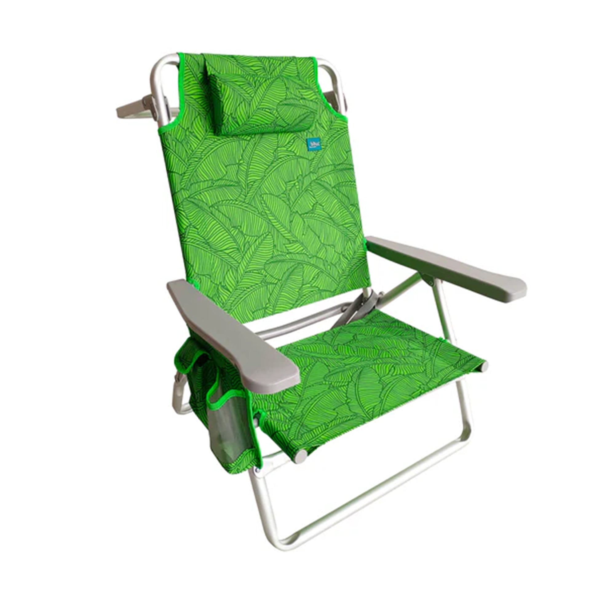 Bliss Hammocks Folding Beach Chair Recliner w/Towel Rack Banana Leaves(Open Box) - VMInnovations