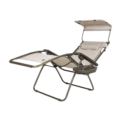 Bliss Hammocks 30" Wide XL Zero Gravity Outdoor Lounge Chair w/ Canopy(Open Box)