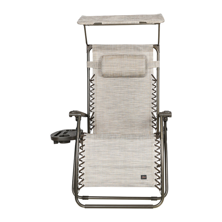 Bliss Hammocks 30" Wide XL Zero Gravity Outdoor Lounge Chair w/ Canopy, Sand