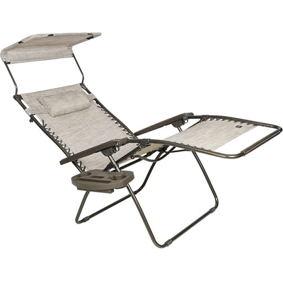 Bliss Hammocks 33" Wide XXL Zero Gravity Outdoor Lounge Chair w/Canopy(Open Box)