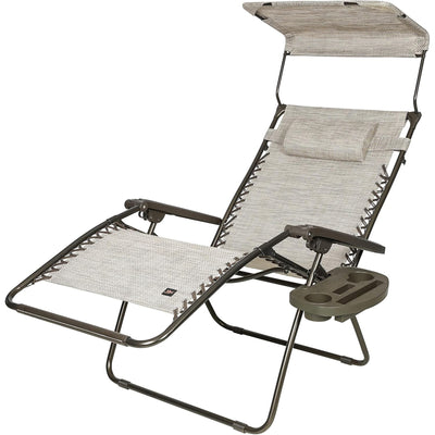 Bliss Hammocks 33" Wide XXL Zero Gravity Outdoor Lounge Chair w/Canopy(Open Box)