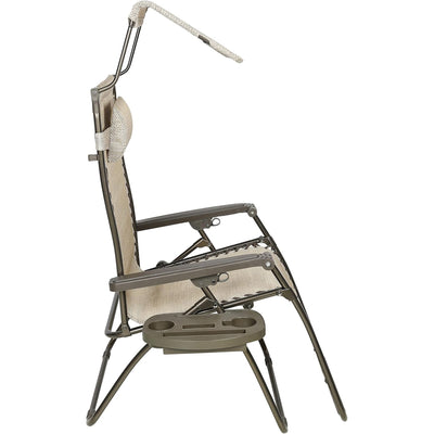 Bliss Hammocks 33" Wide XXL Zero Gravity Outdoor Lounge Chair w/Canopy(Open Box)