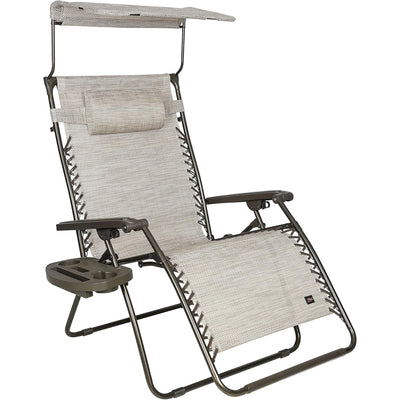 Bliss Hammocks 33" Wide XXL Zero Gravity Outdoor Lounge Chair w/Canopy(Open Box)
