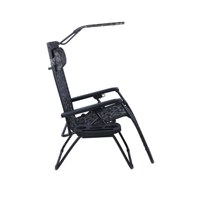 Bliss Hammocks 2 Pack 30" Wide XL Zero Gravity Outdoor Lounge Chair with Canopy