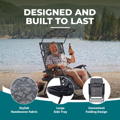 Bliss Hammocks XL Zero Gravity Outdoor Lounge Chair w/ Canopy (Open Box)