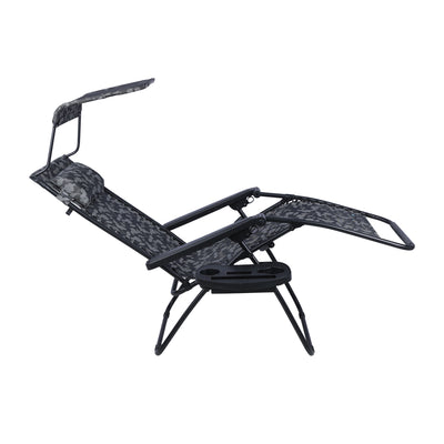 Bliss Hammocks 2 Pack 33" Wide XXL Zero Gravity Outdoor Lounge Chair with Canopy