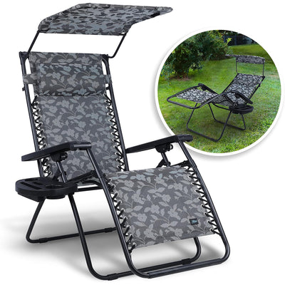 Bliss Hammocks 2 Pack 33" Wide XXL Zero Gravity Outdoor Lounge Chair with Canopy