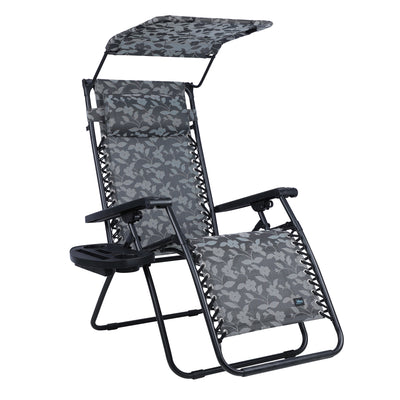 Bliss Hammocks 2 Pack 33" Wide XXL Zero Gravity Outdoor Lounge Chair with Canopy