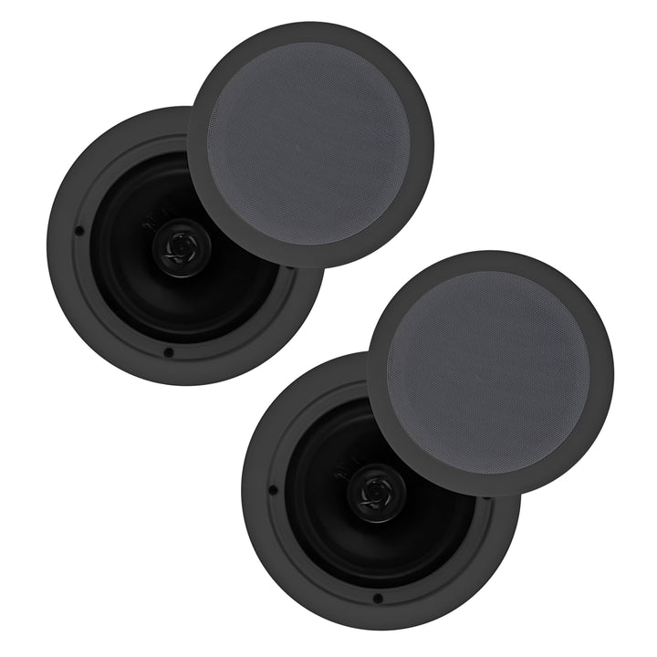 Pyle 200W 6.5" Flush In Wall/In Ceiling Speakers, Spring-Load Terminals, 2 Pack