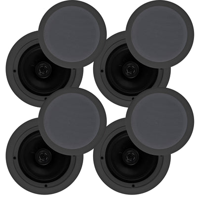 Pyle 200W 6.5" Flush In Wall/In Ceiling Speakers, Spring-Load Terminals, 4 Pack - VMInnovations