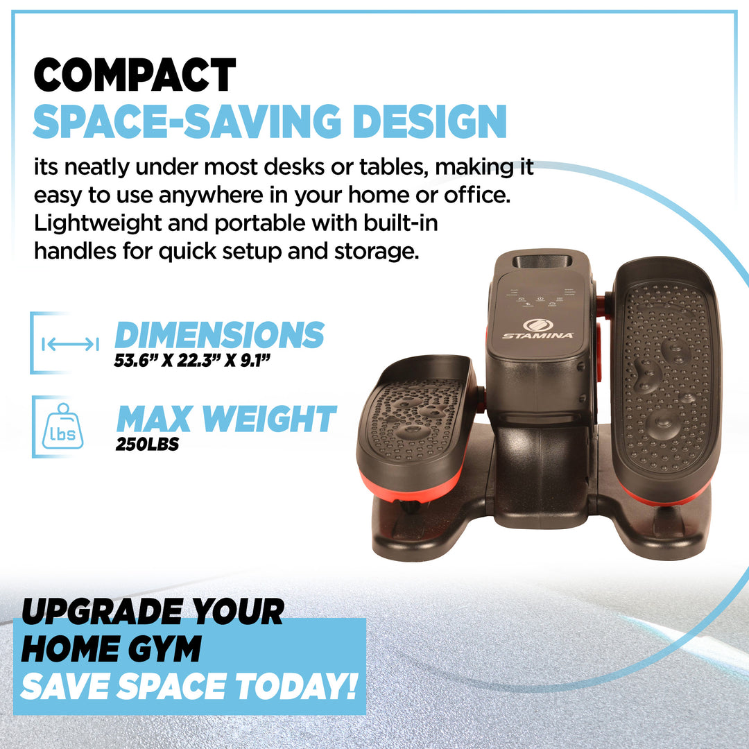 Stamina Motorized Elliptical Compact Seated Fitness Exerciser for Home or Office