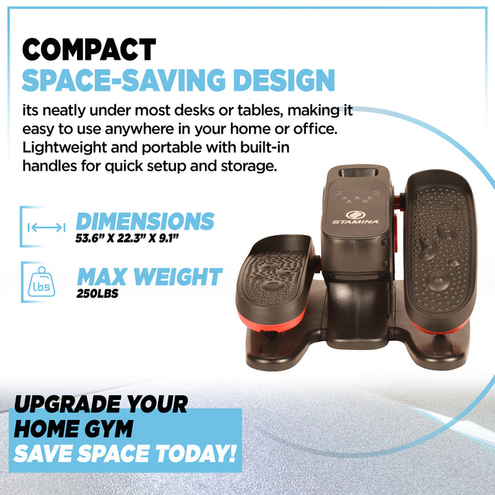 Stamina Motorized Elliptical Compact Seated Fitness Exerciser for Home or Office