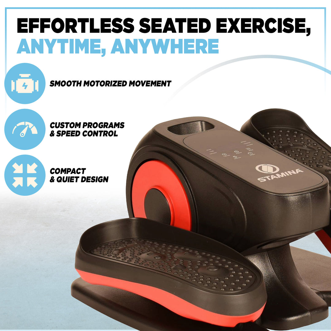 Stamina Motorized Elliptical Compact Seated Fitness Exerciser for Home or Office