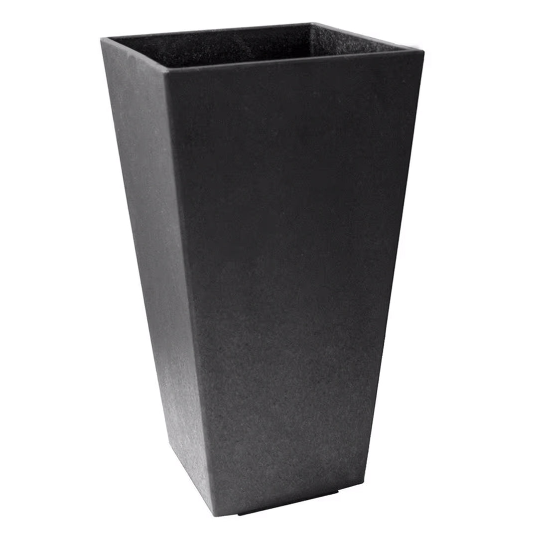Tierra Verde 2pk Indoor Outdoor 20 Inch Self Watering Planters, Black (Open Box)