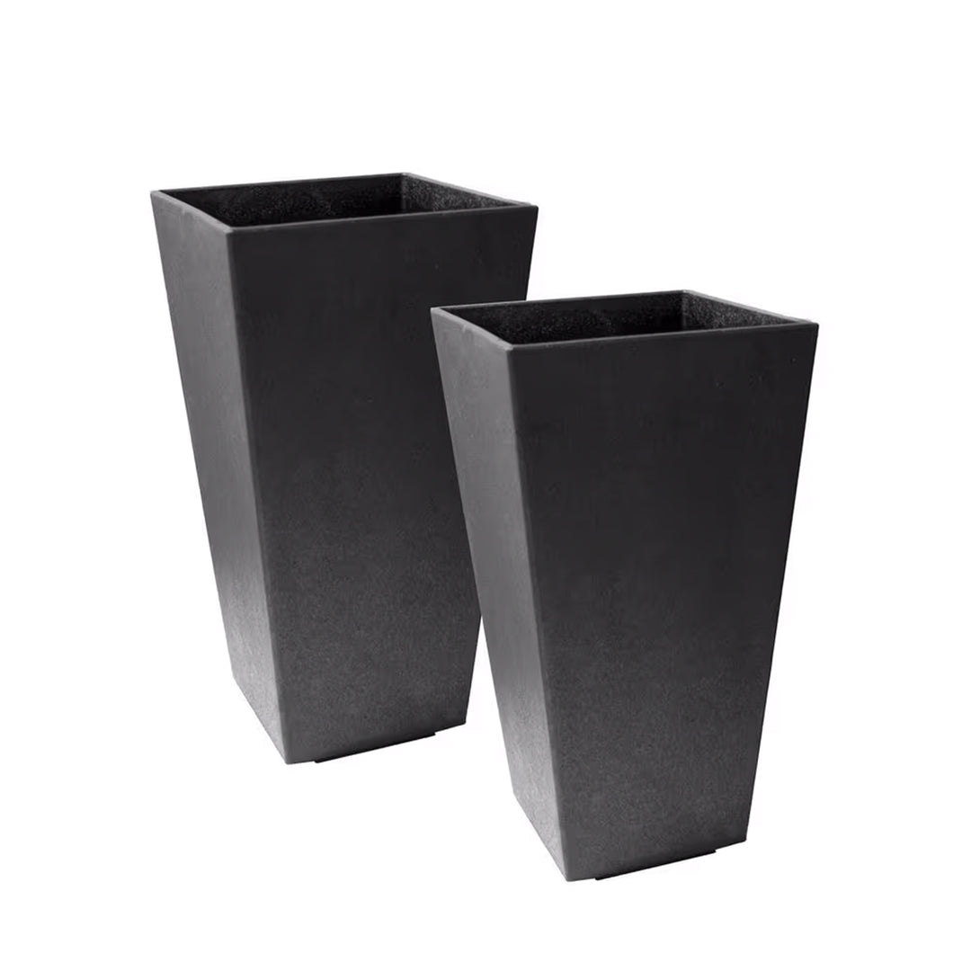 Tierra Verde 2pk Indoor Outdoor 20 Inch Self Watering Planters, Black (Open Box) - VMInnovations